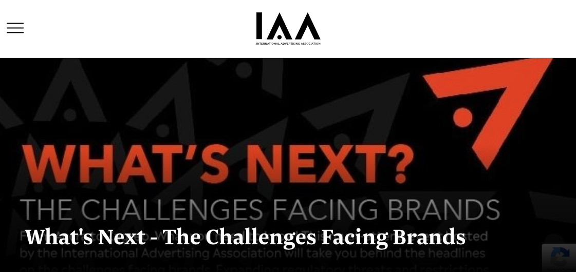 Speaking at IAAs What’s Next? The Challenges Facing Brands